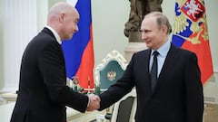 Gianni Infantino y Vladimir Putin.