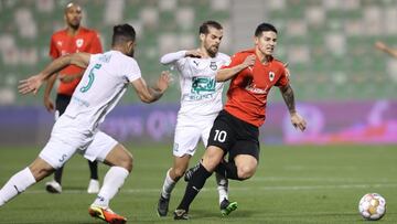 James Rodríguez en un partido de Al Rayyan en Qatar