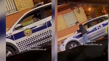Un joven se mete en un coche de la policía para sacarse selfies, lo arranca y lo estrella