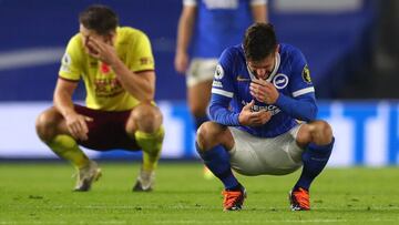 Soccer Football - Premier League - Brighton & Hove Albion v Burnley - The American Express Community Stadium, Brighton, Britain - November 6, 2020 Brighton & Hove Albion's Adam Lallana reacts at the end of the match Pool via REUTERS/Catherine