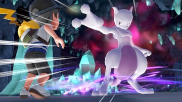 En la Cueva Celeste contra Mewtwo.