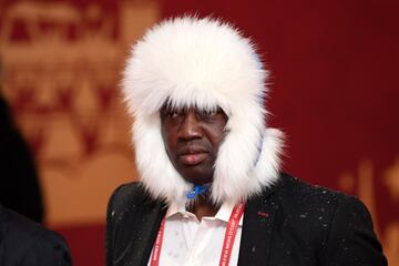 Nigerian sports analyst and journalist Toyin Ibitoye was dressed for the Moscow winter as he arrived at The Kremlin.