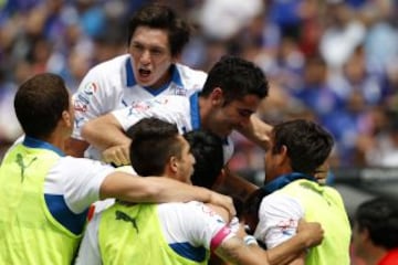 Los cruzados festejaron con todo la apertura de la cuenta.