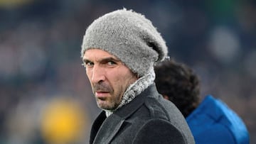 Buffon antes del partido ante el Roma