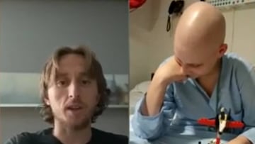 El jugador del Real Madrid, Luk aModric, felicitó a Raúl, un niño con cáncer.