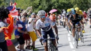 Nairo Quintana estuvo a punto de poner patas arriba el Tour en Alpe d’Huez, pero el líder Froome fue capaz de administrar su ventaja.