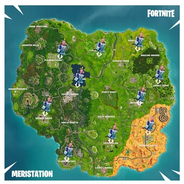 Fortnite Battle Royale: Mapa de los pasteles de cumplea&ntilde;os