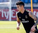 James trabaja diferenciado en la última práctica del Madrid