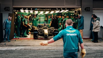 Alonso and Stroll’s AMR26 will be officially unveiled in Saudi Arabia on Monday evening after testing in Barcelona and impressing with its design.