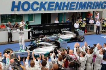 Nico Rosberg celebra la victoria. 