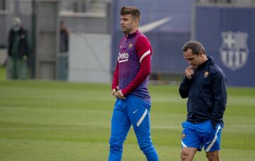 El primer entrenamiento con Sergi Barjuan en imágenes