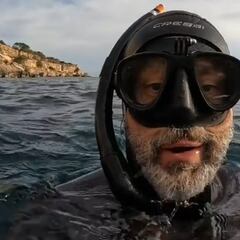 Un buzo se siente el más afortunado al tropezar con un delfín en la costa de Ibiza y acaba pidiendo ayuda: “Algo le pasa, en una hora van a su rescate”