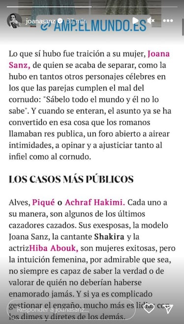 Joana Sanz vuelve a las redes con un sensual beso y un dardo a Alves