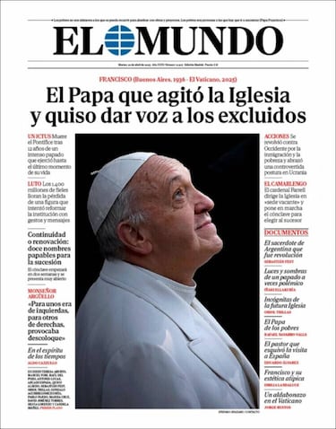 Las portadas de todo el mundo lloran la muerte del papa Francisco