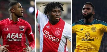 Badou (AZ Alkmaar), Lassina Traoré (Ajax) y Odsonne Edouard (Celtic), tres jóvenes 'nueves' que vienen pegando fuerte.