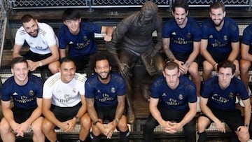 Benzema, Kubo, Isco, Nacho, Jovic, Keylor, Marcelo, Bale y Odriozola en evento Adidas en Nueva York.