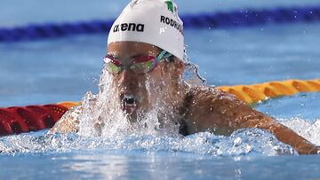 AMDEP5809. SAN SALVADOR (EL SALVADOR), 29/06/2023.- Bianca Rodríguez de México compite hoy, en 4x100 combinado femenino en la natación de los Juegos Centroamericanos y del Caribe en San Salvador (El Salvador). EFE/ José Jácome
