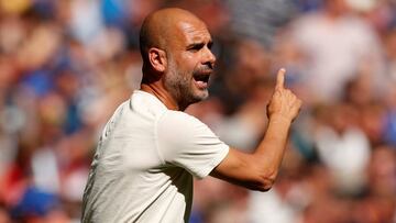 FILE PHOTO: Manchester City manager Pep Guardiola at Wembley Stadium, London, Britain - August 5, 2018. Action Images via Reuters/John Sibley/File Photo