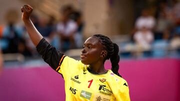 Goundo Gassama celebra una de sus paradas. La del Granollers fue la MVP del partido.