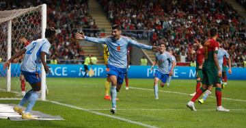 0-1. Álvaro Morata celebra el primer gol.