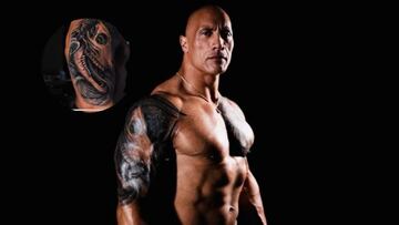 Imagen de Dwayne Johnson y su nuevo tatuaje.