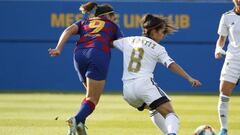 Ortiz and Mariona during a match between Barcelona vs CD Tacon in Johan Cruyff Stadium in Barcelona on Saturday, 07 September 2019