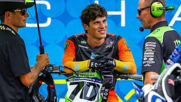 Jorge Prado, con la Kawasaki durante la temporada de Pro Motocross.