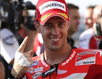 Andrea Dovizioso celebrando su pole en el GP de Japón