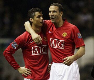 Cristiano (left) and Ferdinand spent six years together at the Red Devils.