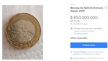 Una moneda de 20 pesos es la más cara de todas: se vende en 850 millones de pesos