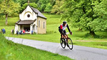 Miguel Indurain, durante su participaci&oacute;n en la Quebrantahuesos.