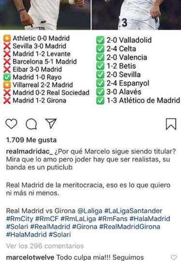 Marcelo se rebota: "¡¡¡Todo culpa mía!!! Seguimos..."