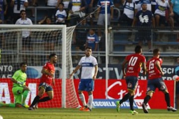 Diego Churin celebra su gol contra la UC.