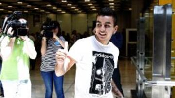 Correa, en su llegada a Madrid.