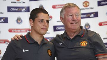 Javier Hern&aacute;ndez y Sir Alex Ferguson 