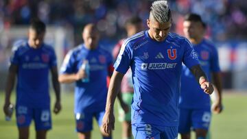 Futbol, Cobresal vs Universidad de Chile
Fecha 3, Liga de Primera 2025
El equipo de Universidad de Chile es fotografiado durante el partido de primera division contra Cobresal disputado en el estadio El Cobre en El Salvador, Chile.
02/03/2025
Alejandro Pizarro/Photosport
Football, Cobresal vs Universidad de Chile
3th turn, Division League 2025
Universidad de ChileÕs team are pictured during the first division match against Cobresal held at the El Cobre stadium in El Salvador, Chile.
02/03/2025
Alejandro Pizarro/Photosport