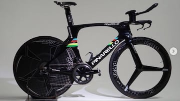 Imagen de la bicicleta Pinarello de contrarreloj de Rohan Dennis.