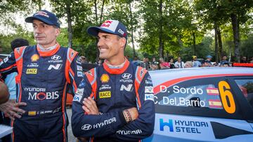 Dani Sordo y Carlos Del Barrio, durante el Rally de Alemania.