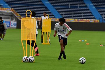 La Selección Colombia entrenó por primera vez en el Metropolitano para preparar el duelo ante Argentina. Activación física, movilidad y definición fueron los trabajos del equipo nacional 