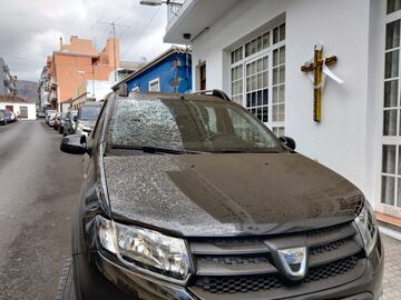 Ceniza volcánica en el pueblo Los Llanos de Aridane.