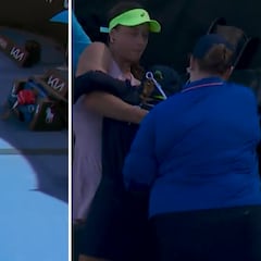 Una recogepelotas se desploma en pleno Open de Australia y Sonmez lo detiene para socorrerla