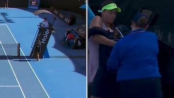 Una recogepelotas se desploma en pleno Open de Australia y Sonmez lo detiene para socorrerla