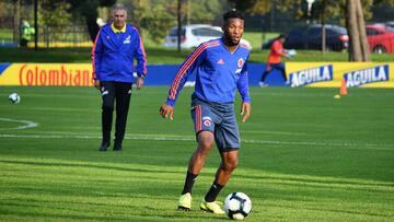 Jefferson Lerma durante un entrenamiento de la Selecci&oacute;n Colombia en Bogot&aacute;.