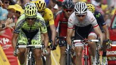 Alberto Contador y Bauke Mollema, en una imagen del Tour de Francia 2015.