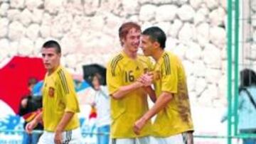 Álex y Borja se felicitan.