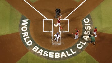 PHOENIX, ARIZONA - MARCH 12: Joey Meneses #32 of Team Mexico celebrates with Randy Arozarena #56 and Rowdy Tellez #11 after hitting a two-run home run against Team USA during the first inning of the World Baseball Classic Pool C game at Chase Field on March 12, 2023 in Phoenix, Arizona. Team Mexico defeated Team USA 11-5. Christian Petersen/Getty Images/AFP (Photo by Christian Petersen / GETTY IMAGES NORTH AMERICA / Getty Images via AFP)