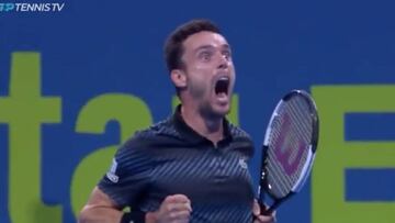 La eufórica celebración de Bautista tras ganar el ATP de Doha