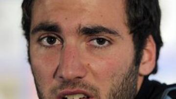 <b>Gonzalo Higuaín</b>, en rueda de prensa.