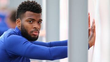 Lemar en el entrenamiento del Atlético de Madrid