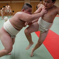 El aprendiz de estrella del sumo que ya pesa 85 kilos con 10 años